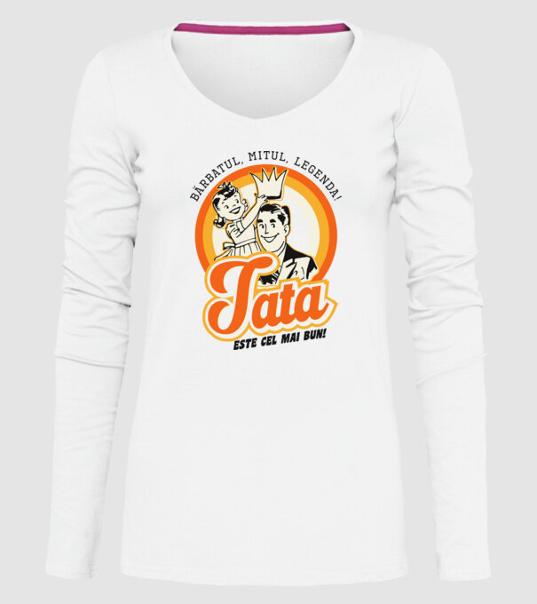 Bărbatul, mitul, legenda! Tata este cel mai bun! model alb pe tricou