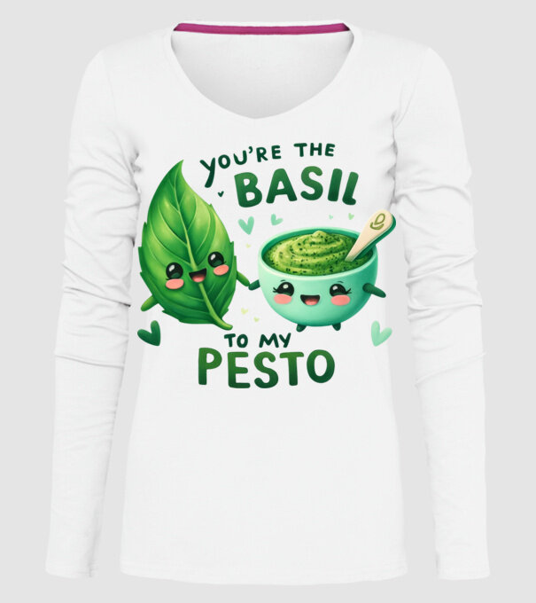 Basil to my Pesto model alb pe tricou