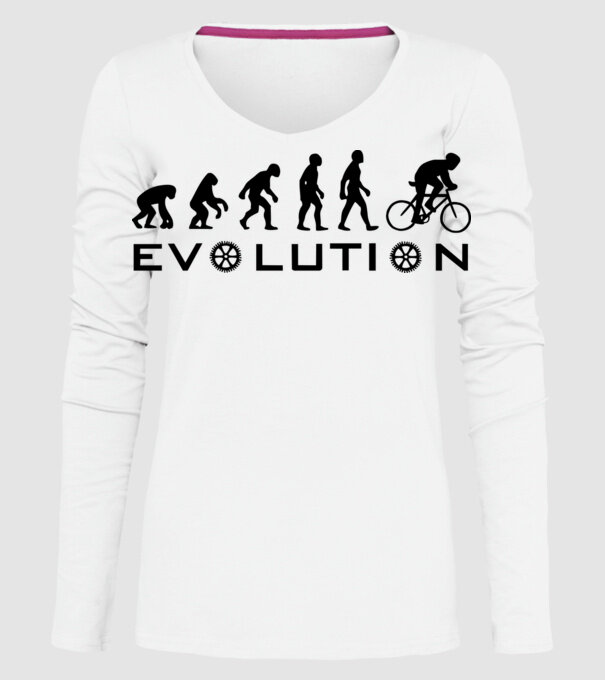 Bike evolution model alb pe tricou