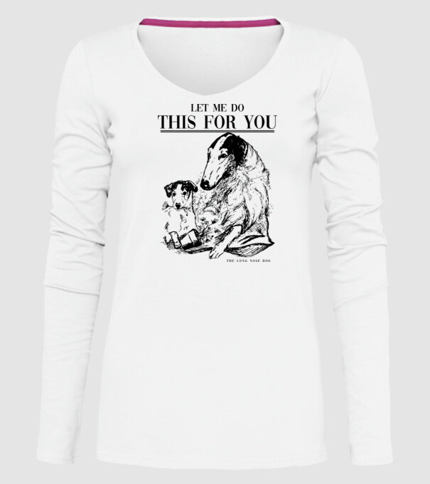 BORZOI Elagant model alb pe tricou