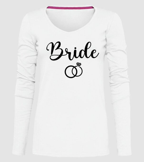 Bride model alb pe tricou