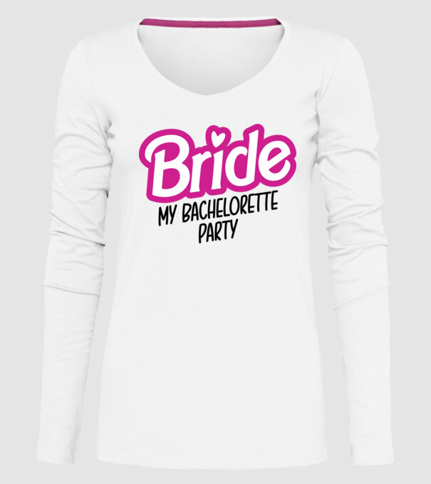 Bride Barbie model alb pe tricou