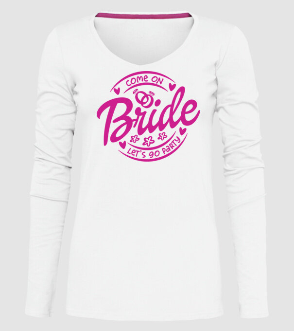 Bride Barbie lets go party model alb pe tricou
