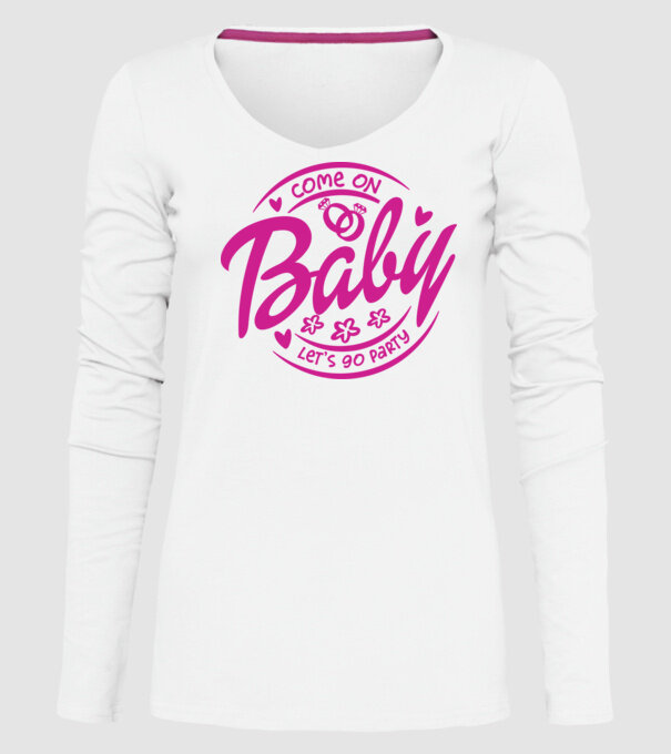 Bride Barbies Baby lets go party model alb pe tricou