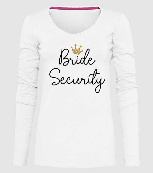 Bride Security model alb pe tricou