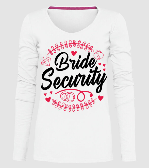 Bride Security model alb pe tricou