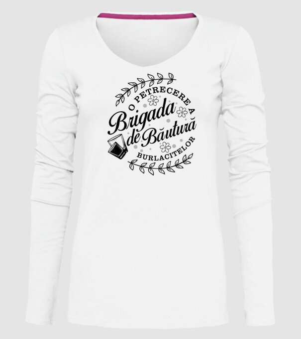 Brigada de băutură model alb pe tricou