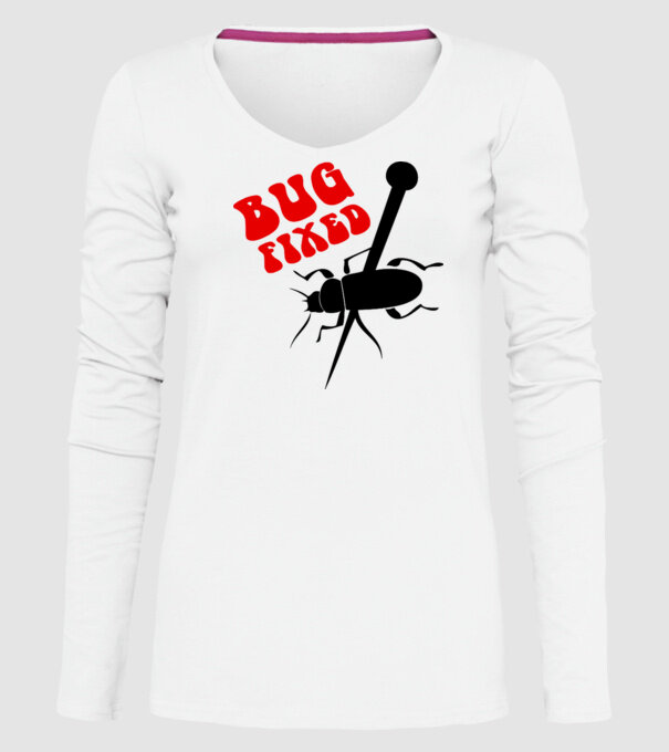 Bug fixed model alb pe tricou