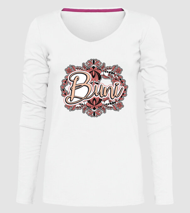 Buni model alb pe tricou