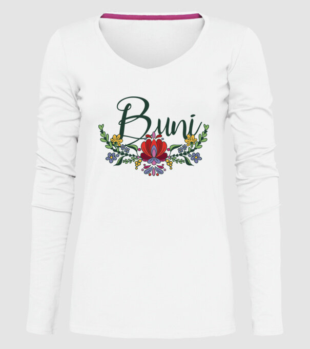 Buni model alb pe tricou