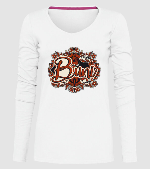 Buni model alb pe tricou