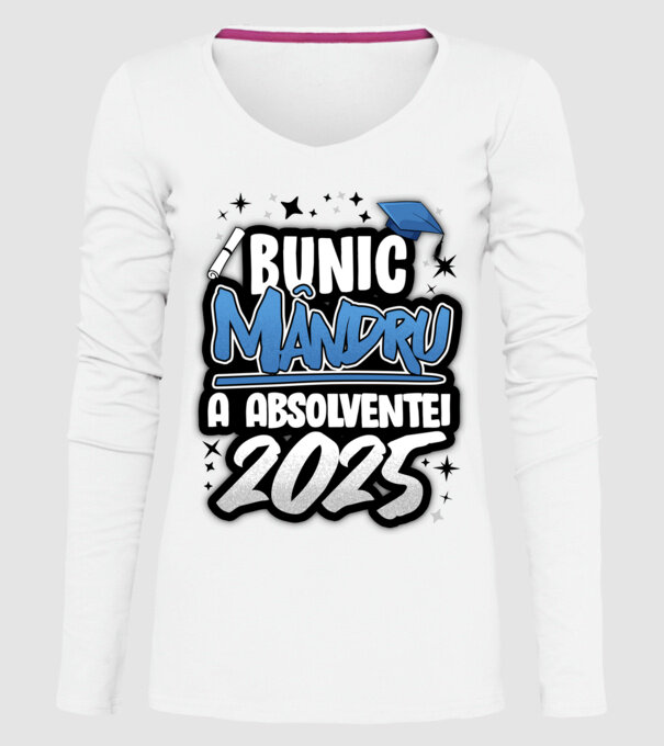 Bunic MÂNDRU a absolventei model alb pe tricou