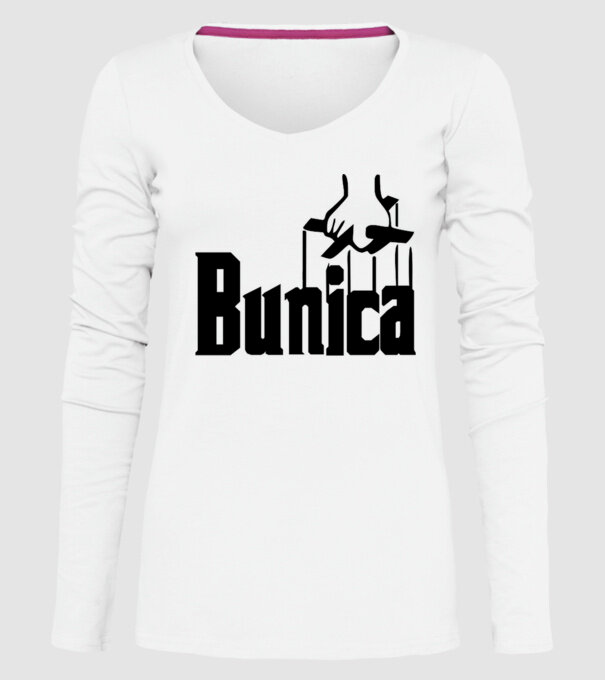 Bunica model alb pe tricou