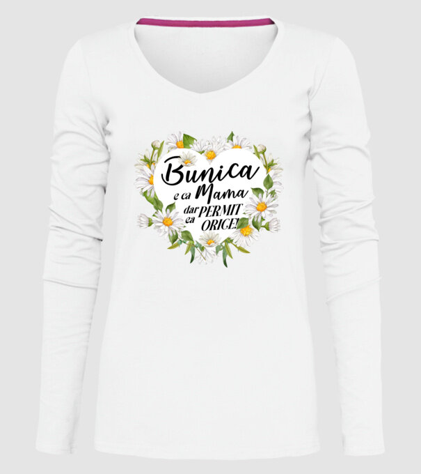 Bunica e ca mama, t permite orice! model alb pe tricou