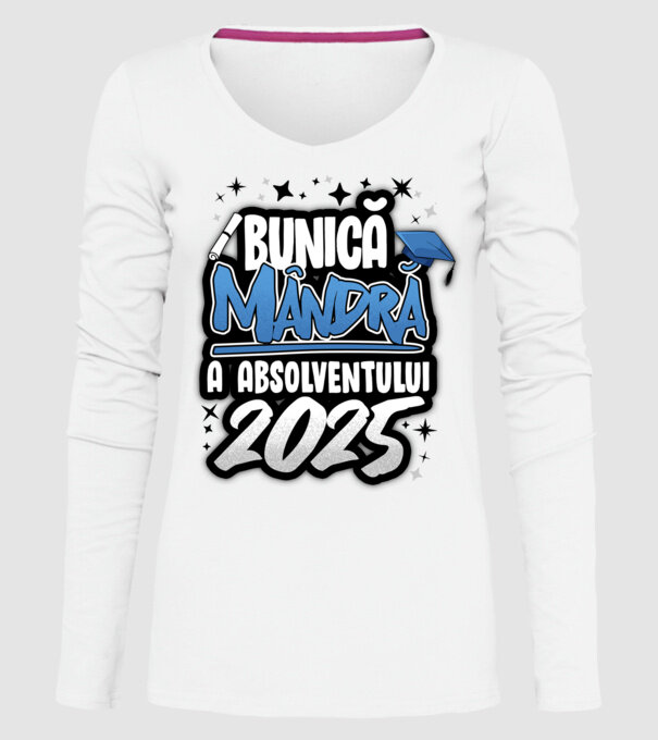 Bunică MÂNDRĂ a absolventului model alb pe tricou