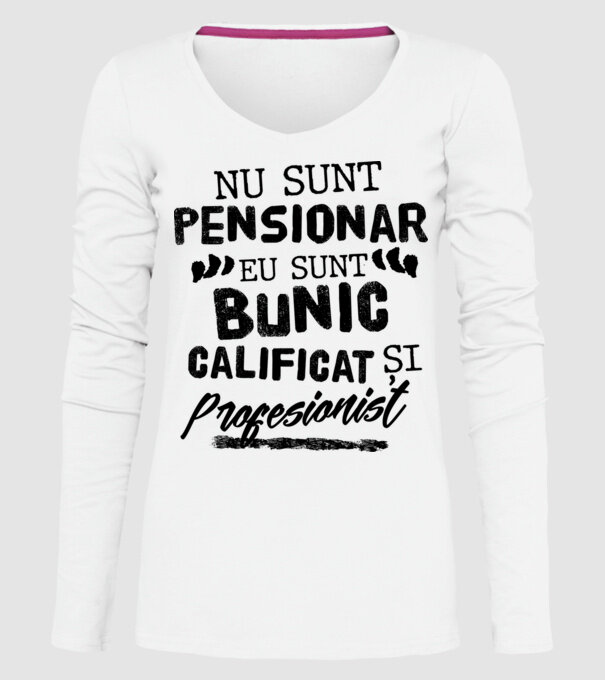 Bunicul profesionist model alb pe tricou