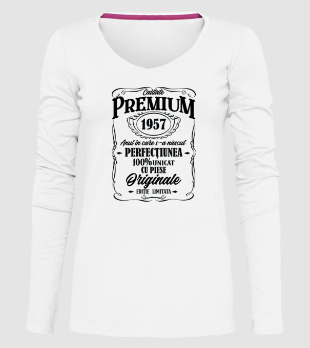 calitate premium -1957 - anul în care s-a născut - perfecțiunea - 100% unicat, cu piese originale, ediție limitată model alb pe tricou