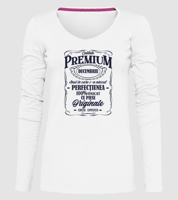 calitate premium -decembrie- anul în care s-a născut - perfecțiunea - 100% unicat, cu piese originale, ediție limitată model alb pe tricou