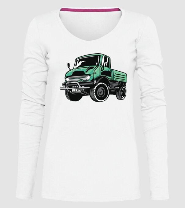 Camioane model alb pe tricou