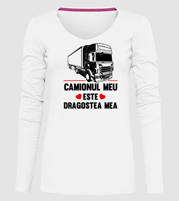 camionul meu este dragostea mea model alb pe tricou