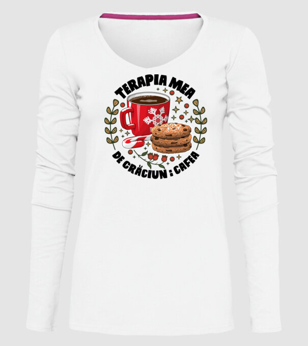 Cană de cafea de Crăciun model alb pe tricou