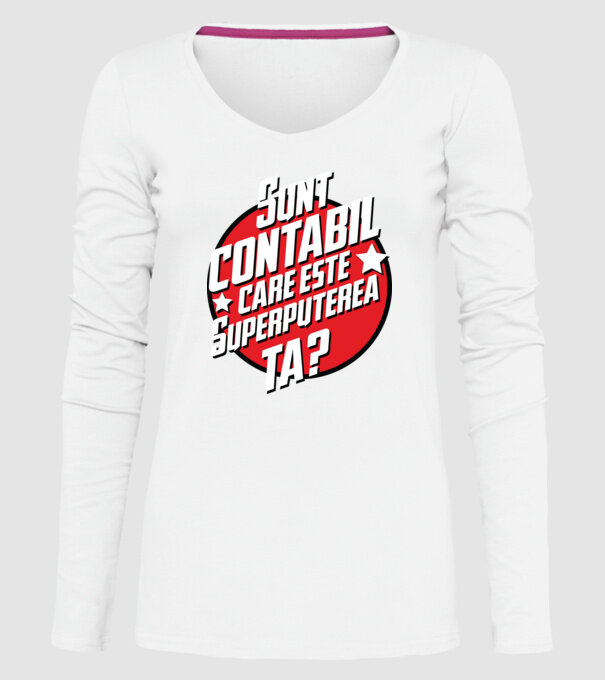 sunt contabil, care este superputerea ta? model alb pe tricou