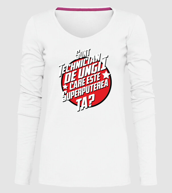 sunt tehnician de unghii, care este superputerea ta? model alb pe tricou