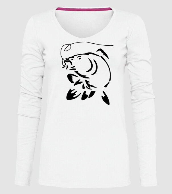 Carp model alb pe tricou