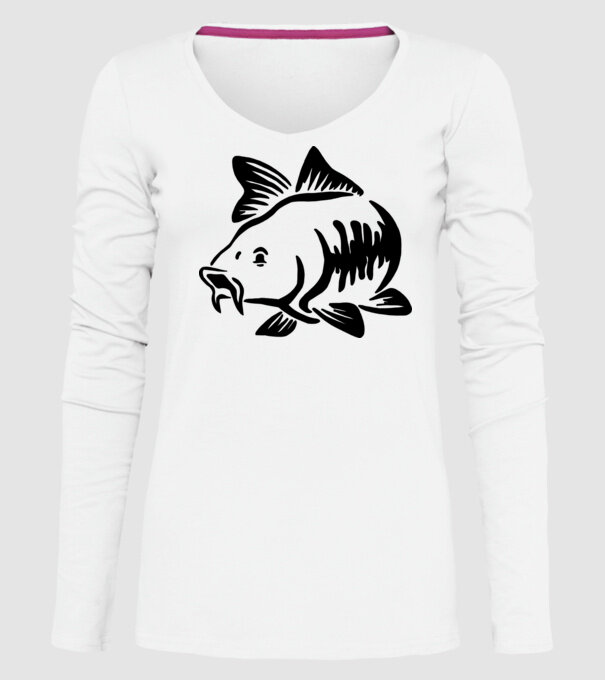 Carp model alb pe tricou