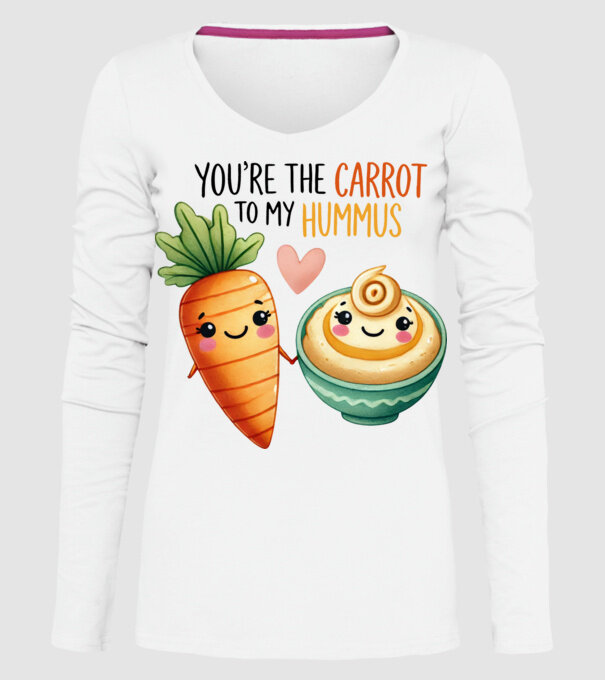 Carrot to my Hummus model alb pe tricou
