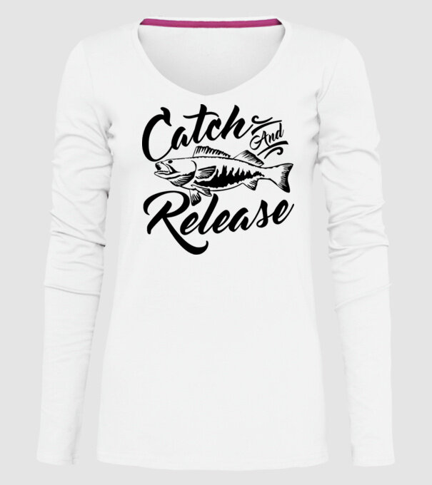 Catch and release model alb pe tricou