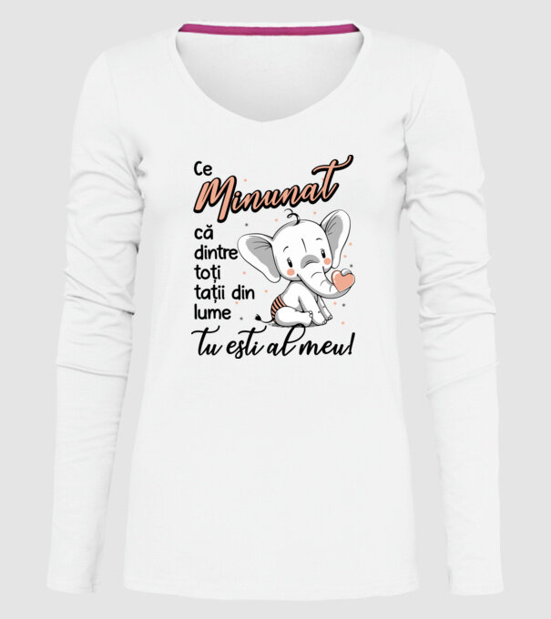 Ce minunat că dintre toți tații din lume, tu ești al meu! model alb pe tricou