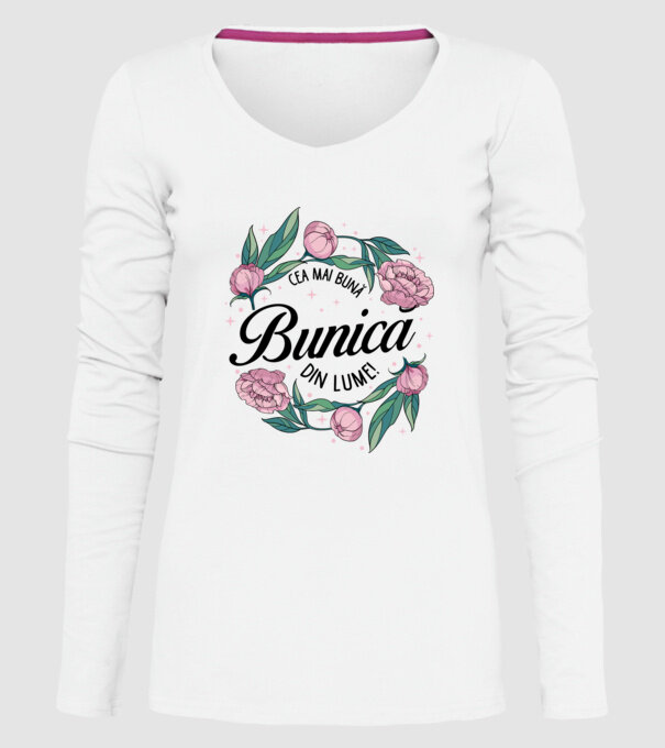 Cea mai bună bunică din lume! model alb pe tricou