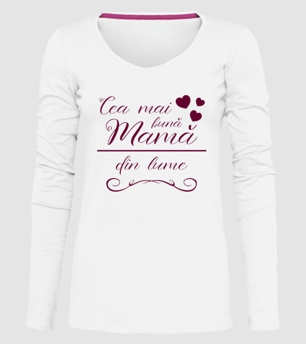 Cea mai bună mamă din lume model alb pe tricou