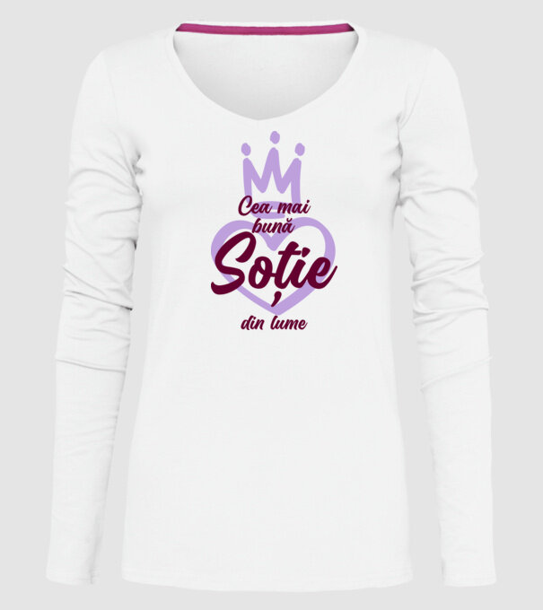 Cea mai bună soție din lume model alb pe tricou