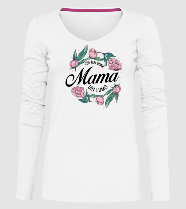 Cea mai bună mamă din lume model alb pe tricou
