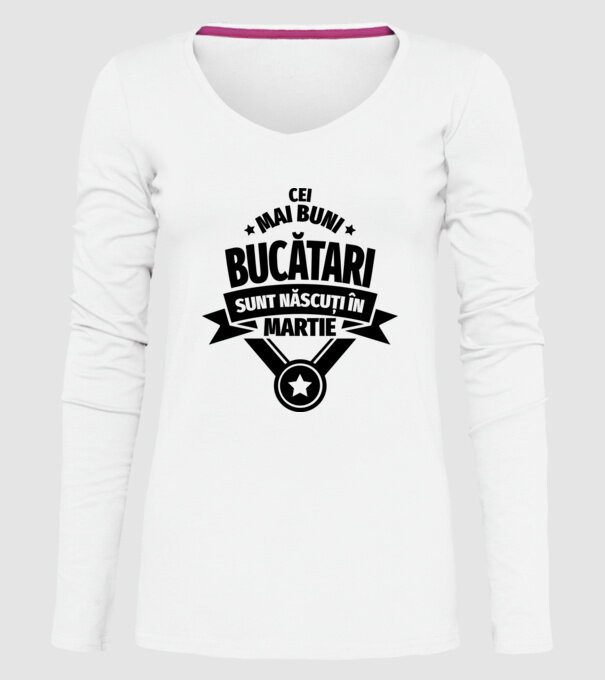 Cei mai buni bucătari sunt născuți în Martie model alb pe tricou