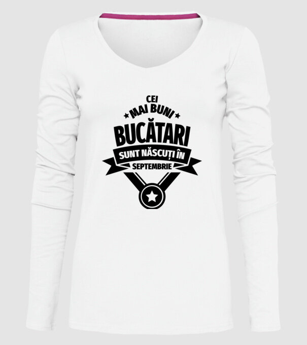 Cei mai buni bucătari sunt născuți în Septembrie model alb pe tricou