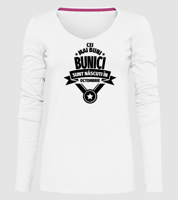 Cei mai buni bunici sunt născuți în octombrie. model alb pe tricou