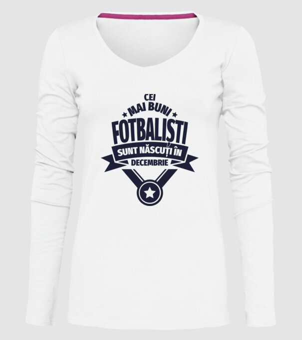 Cei mai buni fotbaliști sunt născuți în Decembrie model alb pe tricou