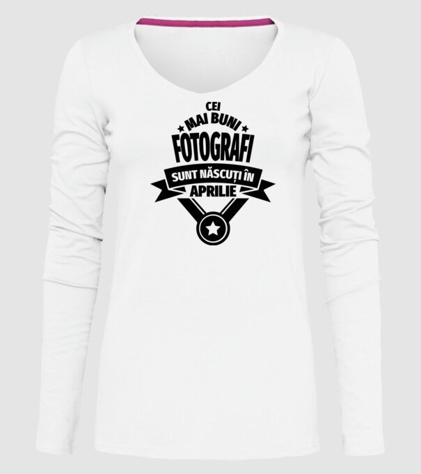Cei mai buni fotografi sunt născuți în aprilie model alb pe tricou