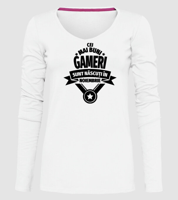 Cei mai buni gameri sunt născuți în noiembrie model alb pe tricou