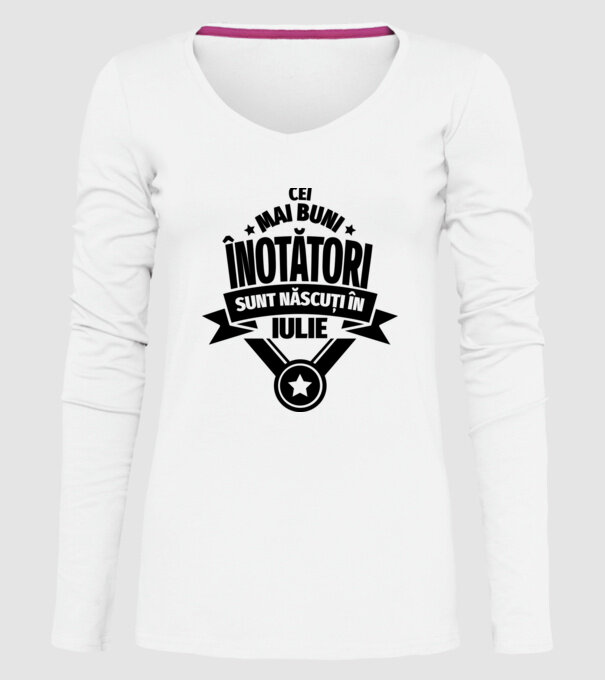 Cei mai buni înotători sunt născuți în Iulie model alb pe tricou