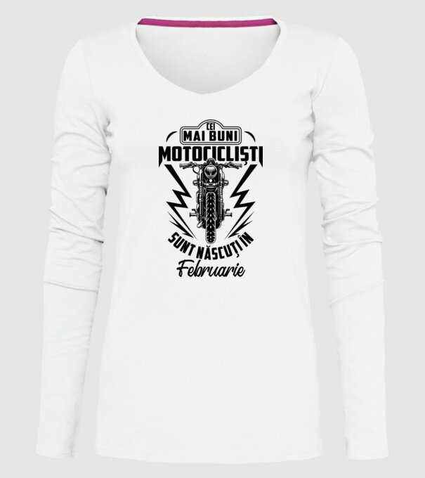 Cei mai buni motocicliști sunt născuți în Februarie model alb pe tricou