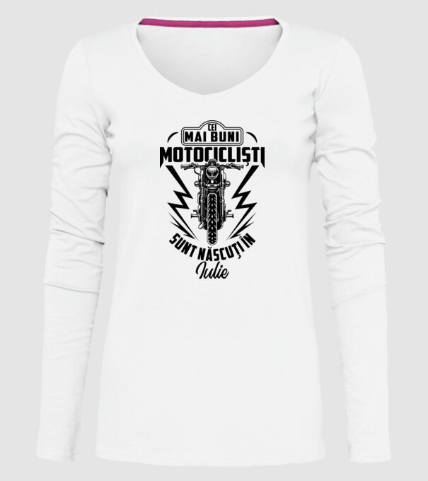 Cei mai buni motocicliști sunt născuți în Iulie model alb pe tricou