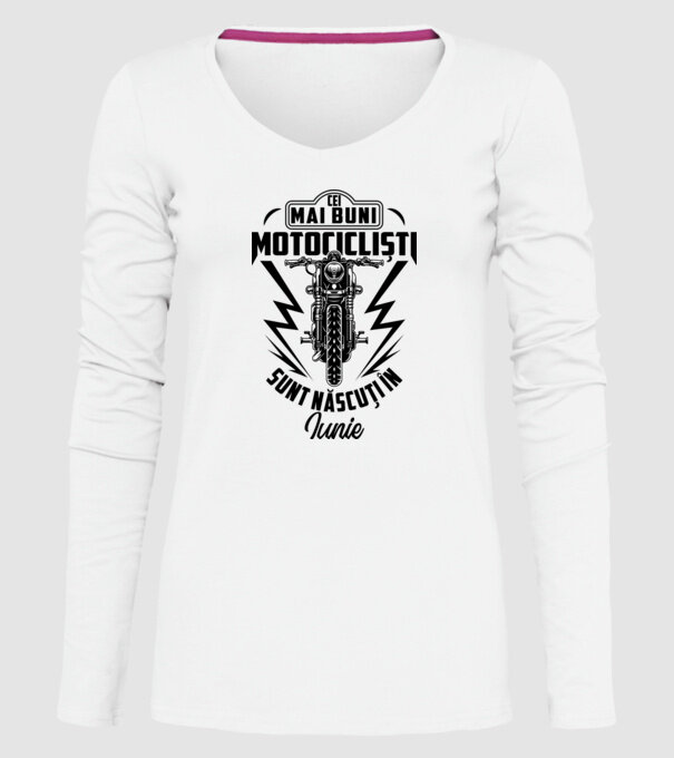 Cei mai buni motocicliști sunt născuți în Iunie model alb pe tricou