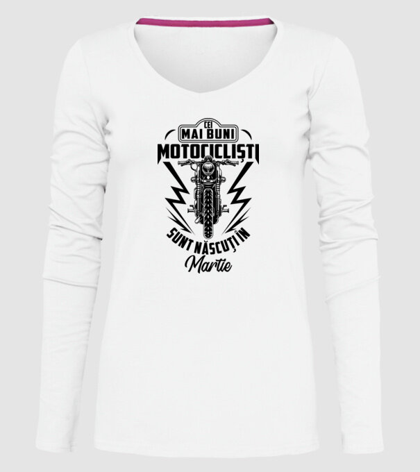 Cei mai buni motocicliști sunt născuți în Martie model alb pe tricou