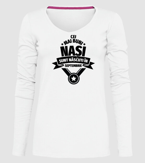 Cei mai buni nași sunt născuți în septembrie. model alb pe tricou
