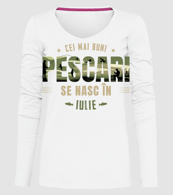 Cei mai buni pescari se nasc în iulie model alb pe tricou