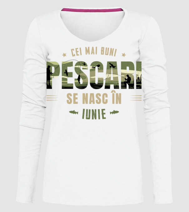 Cei mai buni pescari se nasc în iunie model alb pe tricou
